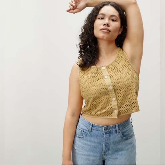 Everlane Eyelet Tank in Golden Hour - Picture 8 of 8